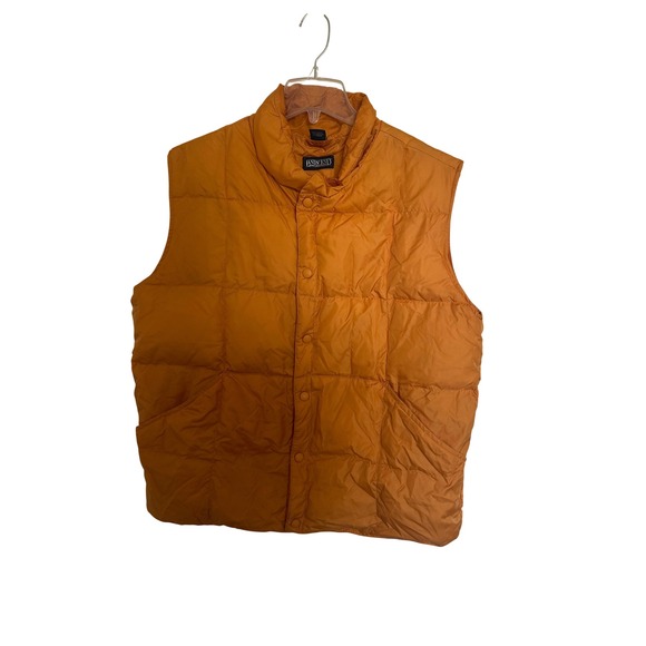 Lands' End Other - Lands End Mens Goose Down Puffer Vest Orange Quilted Snap Front Large 42-44